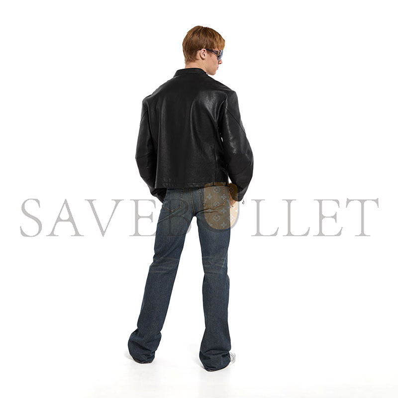 GUCCI LEATHER JACKET WITH HORSEBIT 864931